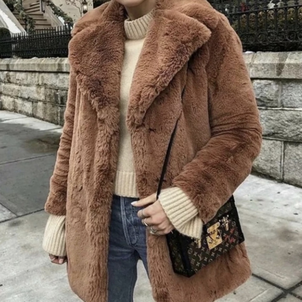 Zara Teddy Faux Fur Coat